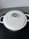 White Plaid Masterclass Enameled Cast Iron Dutch Oven