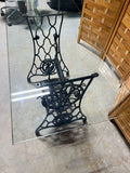 Antique Singer Base with Glass Top