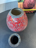 BirdBrain Shimmer Glass Red Mosaic Firepot