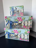 (A) Trio of Susan Winget Bluebirds Decorative Boxes