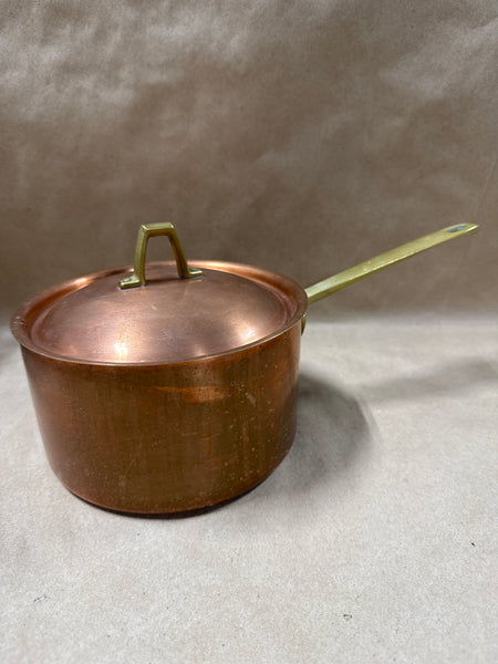 (B) Paul Revere Copper Sauce Pot With Brass Handles
