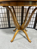 Round Wooden Occasional Table with Mid Century Flair