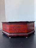 Asian Inspired Octagonal Divided Wooden Keepsake Box