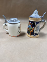 (F) Lot Of 2 Mini Beer Steins