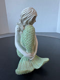 Lightweight Resin Mermaid Sculpture with Glittered Tail
