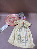 American Girl Doll Felicity Tea Lesson Gown Slippers Shoes Hat (A5)