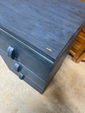 Blue Painted 3 Drawers Nightstand