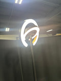 Modern Black Metal Reading Lamp with Color Changing Rotatable Dual C-Ring Lights (WORKS)