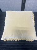 Needlework Pillow with Tasseled Edges