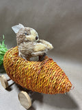 Straw Easter Bunny Driving Carrot