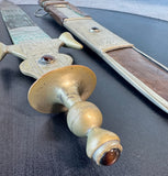 Tuareg Vintage West African Etched Dagger in Sheath