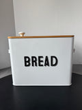 Farmhouse Style Metal Bread Box with Bamboo Lid