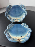 Pair of Certified International Blue Crab Dishes