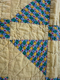 (F) Yellow Log Cabin Reversible Handmade Quilt