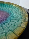 Glittery Multicolored XL Reverse Painted Glass Console Bowl