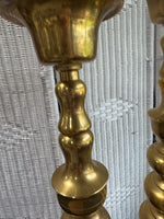 Pair of Large Vintage Brass Altar Candlesticks