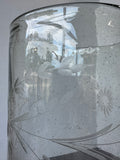 Large Floral Thick Bubble Glass Hurricane