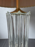 Pressed Glass Brass Vintage Table Lamp (WORKS)