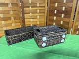 Dark Brown Tone Woven Baskets, Set of 2