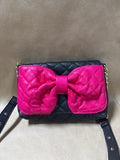Black And Pink Bow Betsy Johnson Shoulder Bag