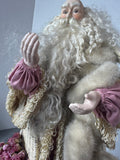 Signed Kaye Moore Vintage Father Christmas with Porcelain Hands & Face