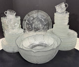 77-Piece Arcoroc France Clear Fleur Glass China Set