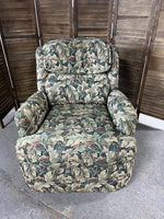 Ethan Allen Reclining Chair with Leaf Pattern Fabric