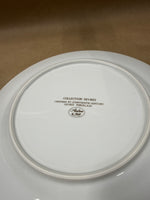 (A) Floral Blue And Gold Plate And Pie Server Collection Sevres Andrea By Sadek