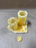 4 Piece Honeycomb Calcite Candle Holders And Honeycomb Calcite Slabs
