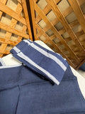 Navy/Gray Table Runners and Cloth Napkins, by Caravan, 10 pc