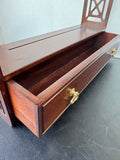 Chippendale Style Indonesia Hanging Wall Shelf with Lattice Side Panels & Drawer (A)