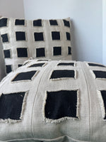 Pair of Ryan Studio Linen & Black Checkered Throw Pillows
