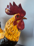 2FT Blue Sky XL Majolica Ceramic Rooster