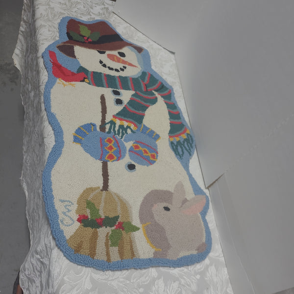 Vintage Claire Murray Wool Snowman Rug
