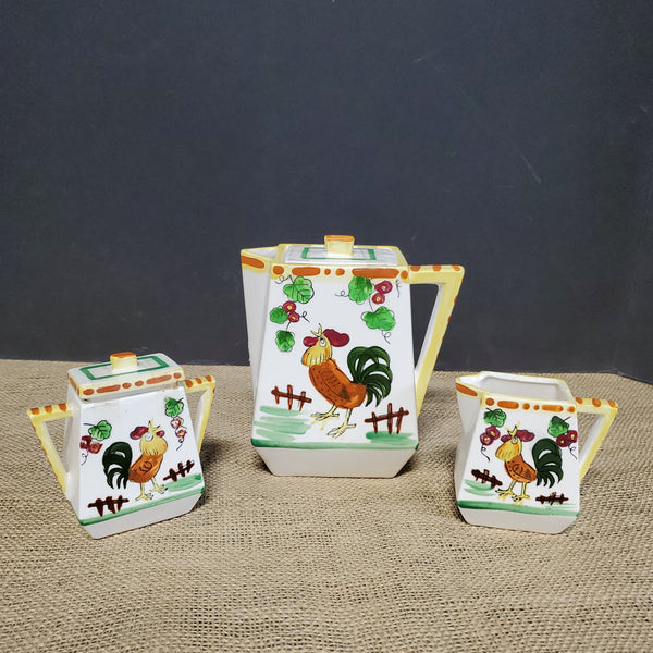 Vintage Rooster Tea Set