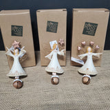 3 Set of Russ Make Someone Happy Bell Angel Ornaments