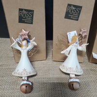 3 Set of Russ Make Someone Happy Bell Angel Ornaments