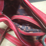 B. Makowsky Red Leather Crossbody Bag