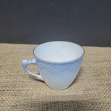 Blue Fish Scale Pattern Demitasse and Saucer Set