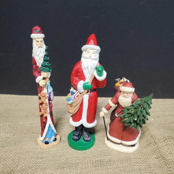 3 Piece Santa Figurine Lot