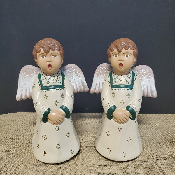 Pair of Ceramic Singing Angels Figurines