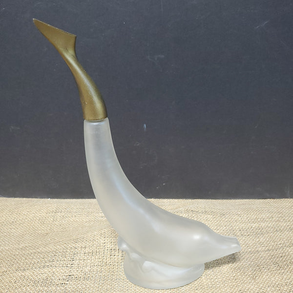 Vintage Avon Skin So Soft Frosted Glass Dolphin Bottle