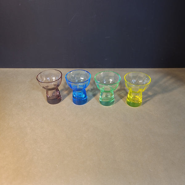 Set of 4 Uranium Vaseline Decorative Glasses