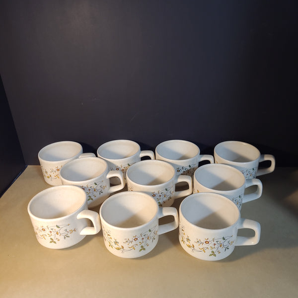 Set of 10 Temper-Ware by Lenox Merriment Coffee Mugs
