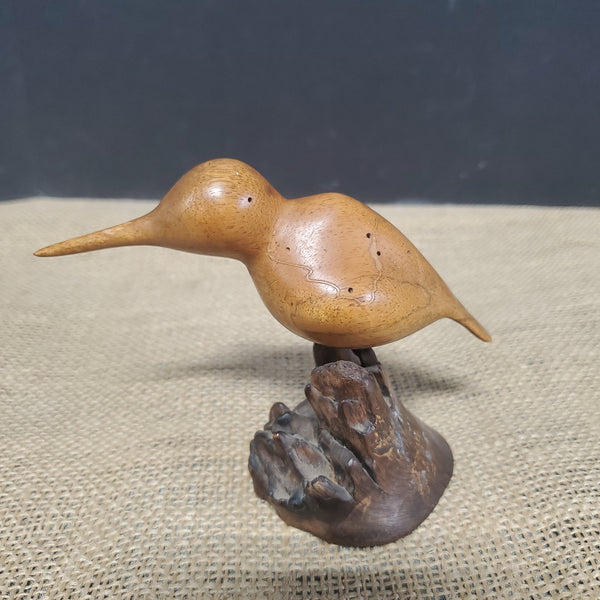 Signed Carved Wooden Bird Statue