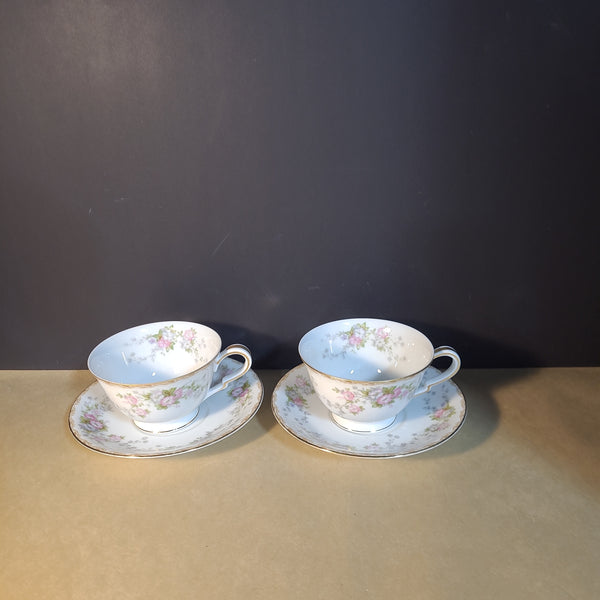 Pair of Noritake Tea Cups and Saucers