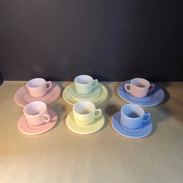 13 PC Pastel Colored Child Demitasse Tea Set