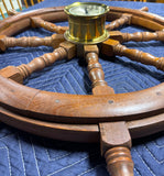 Hermle Heavyweight Maritime Vintage Ship’s Wheel Wall Clock NO KEY