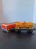 No. 654 Shell Oil Tank Car Vintage Lionel Train for “O” Gauge Track with Box