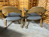 Drexel Esperanto Curule-Style Pair of Arm Chairs, Sit Low/Note seat height of 15"